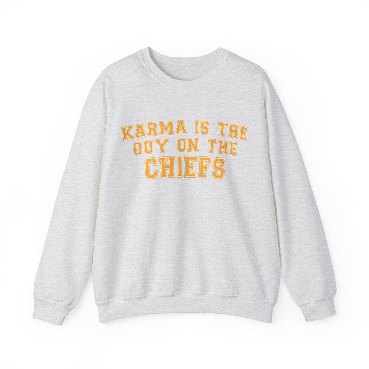 Karma Is The Guy On The Chiefs Gildan Crewneck Game Day Sweatshirt Football Tswift Swiftmas Swiftie Shirt Swift Kelce Shirt Swiftie Gift