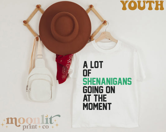 A Lot Going On At The Moment Shenanigans YOUTH Bella Canvas St Paddys Day Shirt