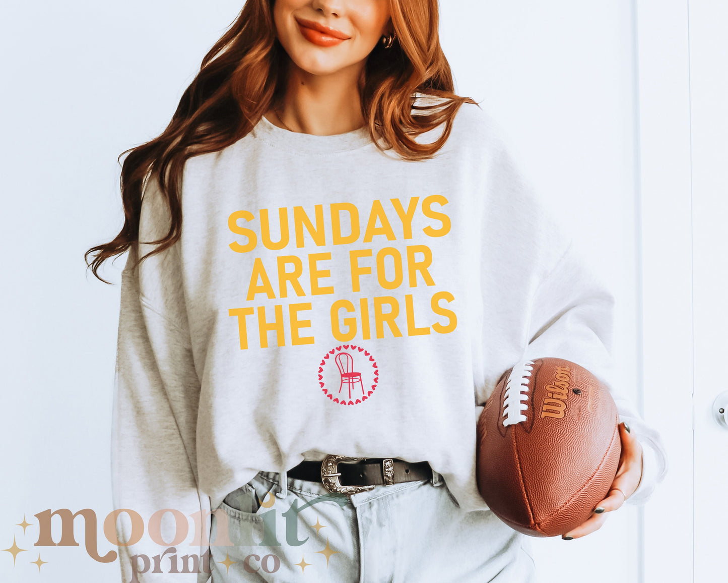 Sundays Are For The Girls Gildan Crewneck Funny Swiftie Vigilante Shit Chair Football Sports Game Day Shirt Gift For Swiftie Tswift Fangirl