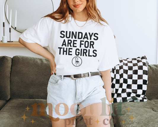 Sundays Are For The Girls Comfort Colors Funny Swiftie Vigilante Shit Chair Football Sports Game Day Shirt Gift For Swiftie Tswift Fangirl