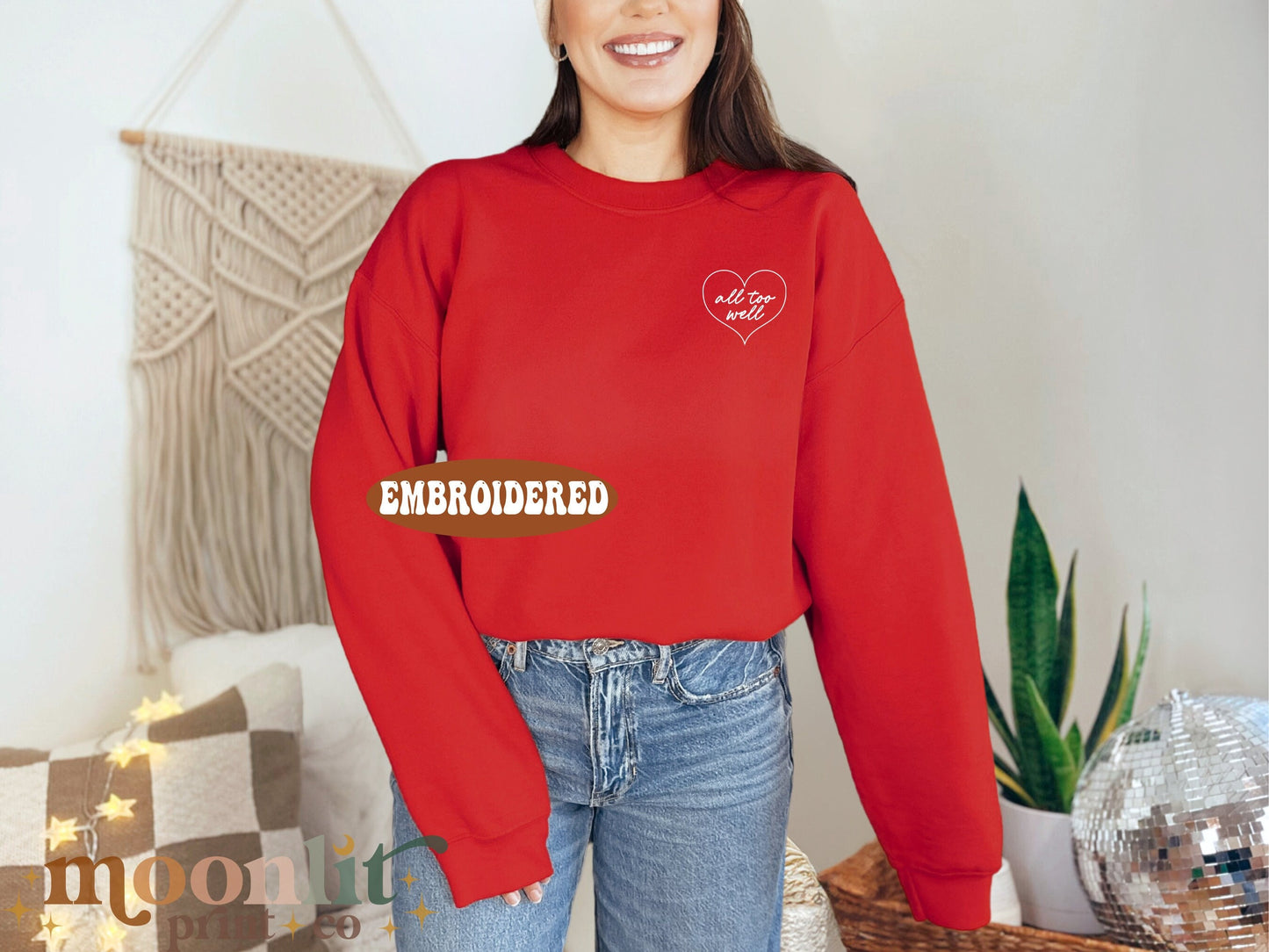 All Too Well EMBROIDERED Gildan Crewneck