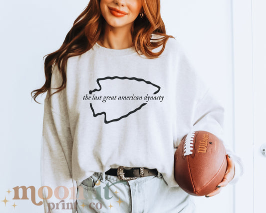 Last Great American Dynasty Gildan Crewneck Swiftie Football Karma Is The Guy Game Day Shirt Tswift Fangirl Swiftmas Gift Swiftie Sweatshirt