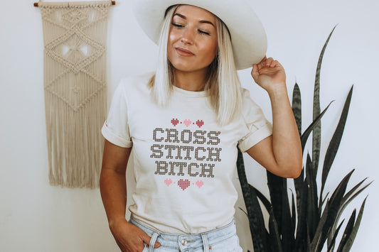 Cross Stitch Bitch Comfort Colors Funny Shirt