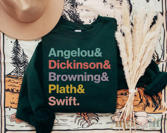 The Tortured Poets Department Female Poet Favorites List Sweatshirt Funny List T-Shirt Funny List Shirt, Funny Women Shirt Tswift Fangirl