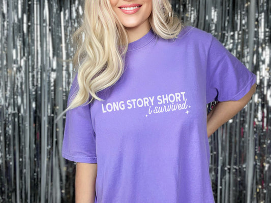 Long Story Short I Survived Comfort Colors Swiftie Tee Gift For Swiftie Funny Shirt For Swiftie Gift For Her Long Story Short Tswift Fangirl