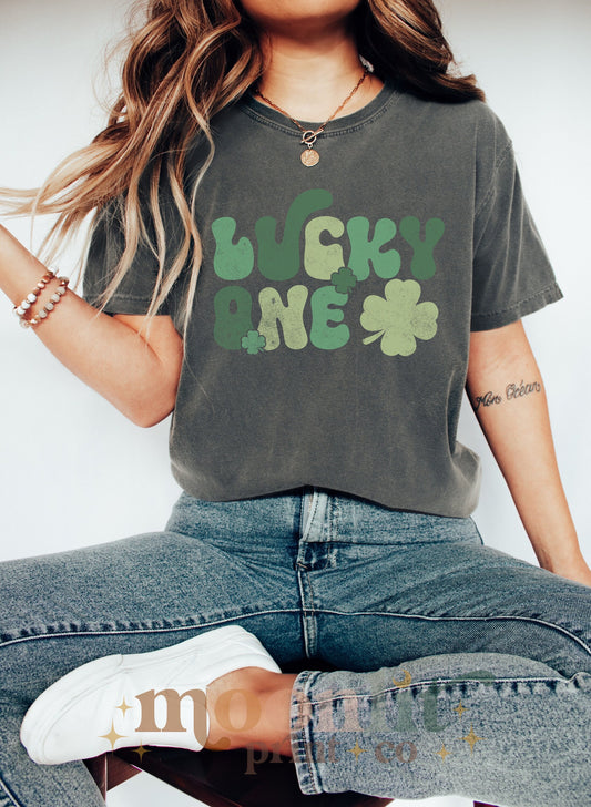 Lucky One Comfort Colors St Patrick's Day Shirt, Retro St Patty's Day, Lucky Babe Shirt, Vintage St Patrick's Day Shirt,Drinking Shirt,Lucky